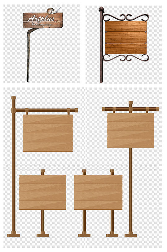 木牌立牌指示牌挂牌木牌吊牌木板素材木板告示边框装饰元素立即下载