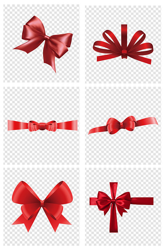 手绘红色蝴蝶结素材