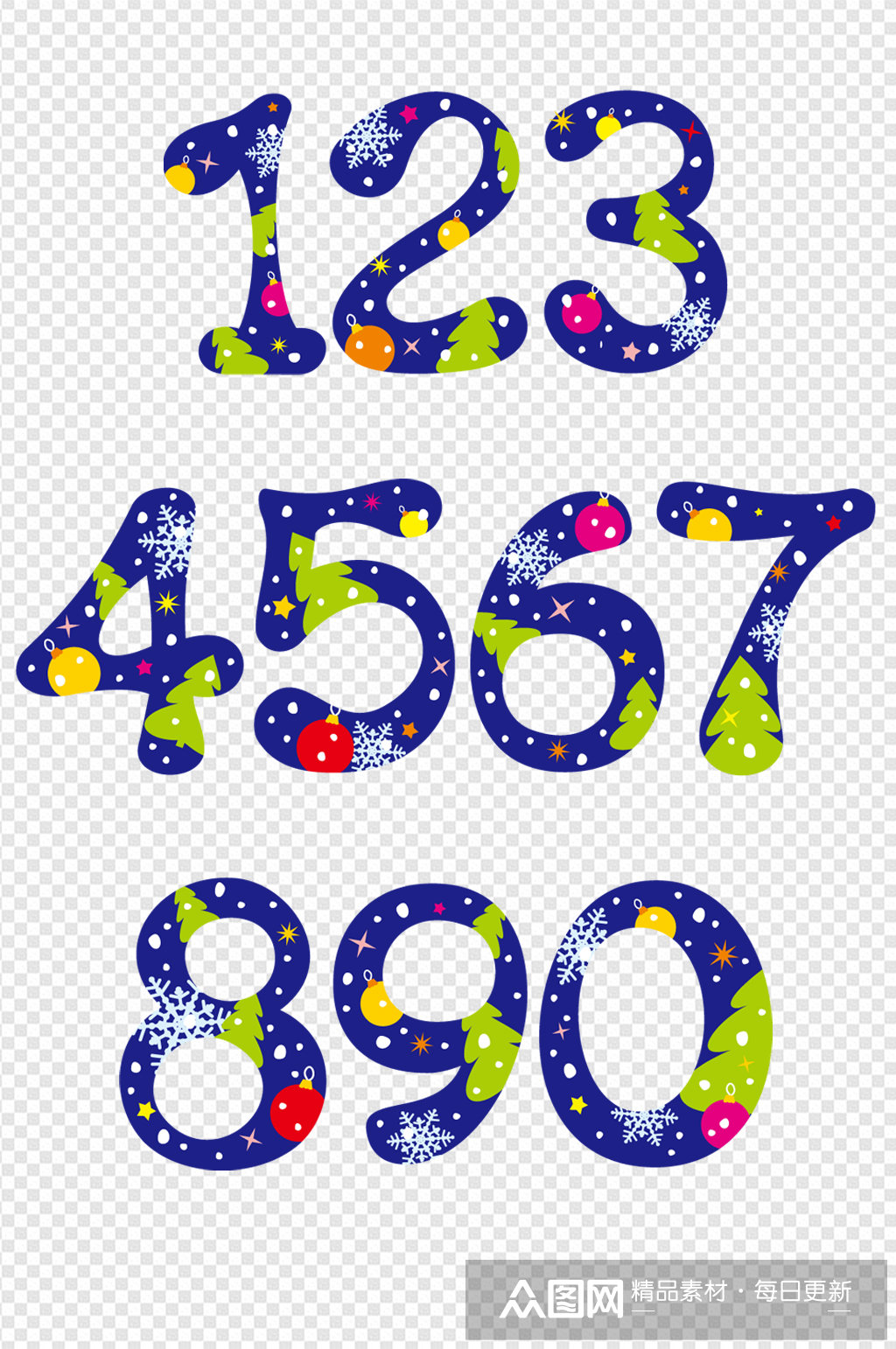 创意阿拉伯数字素材