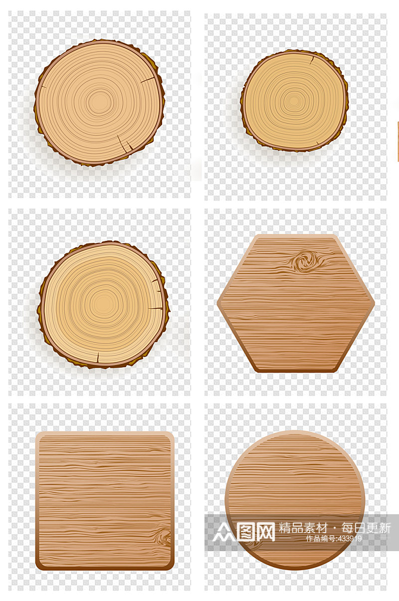 手绘木牌指示牌圆形木板素材