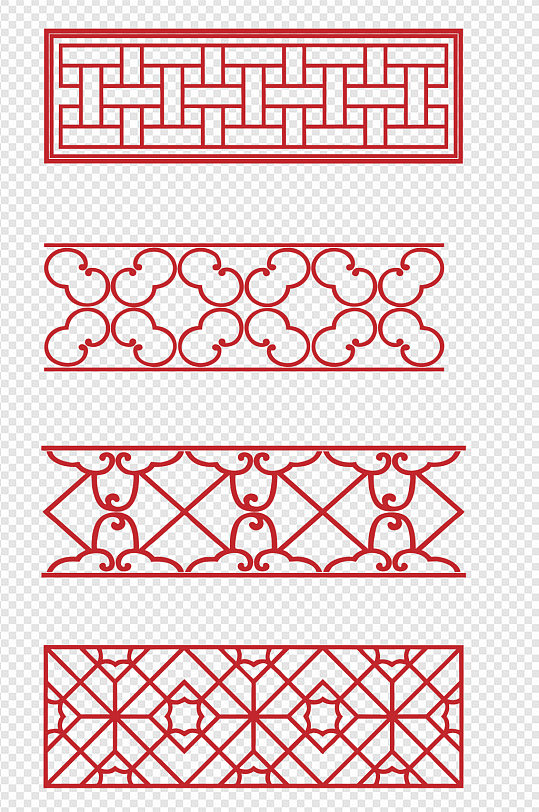 中式古典花纹隔断窗花门框