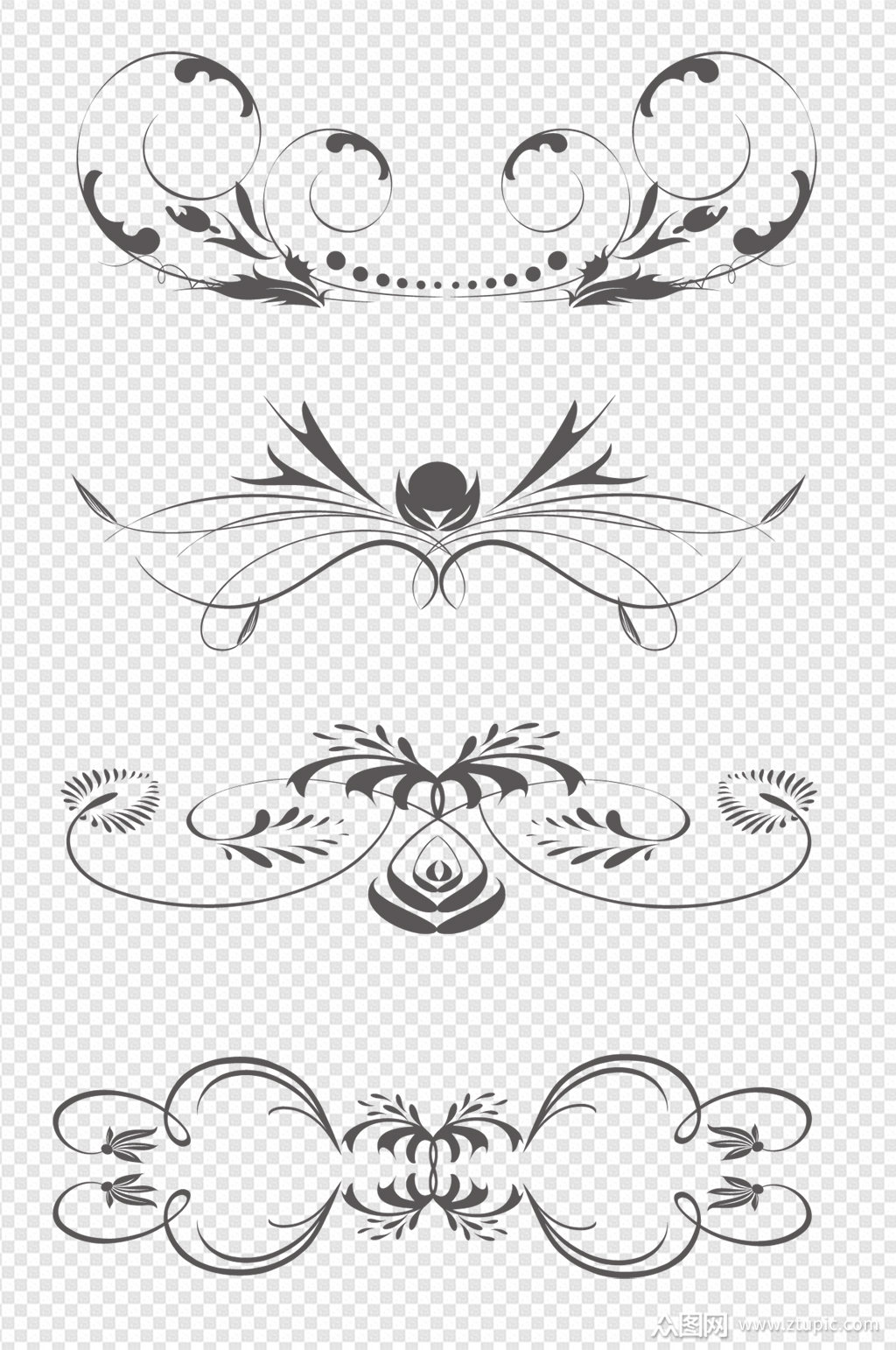 欧式花纹线条花边素材