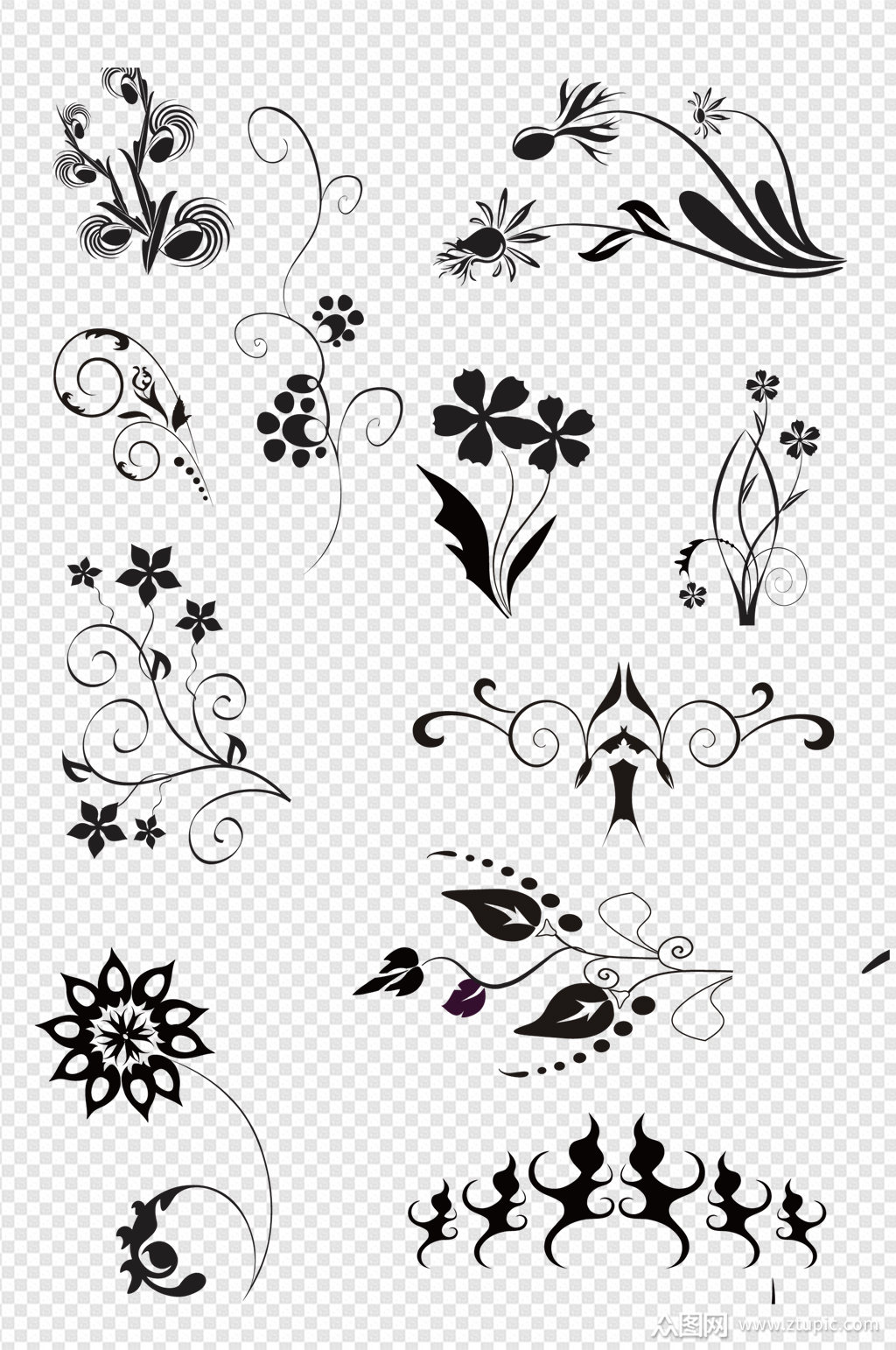 欧式花纹花边角花素材