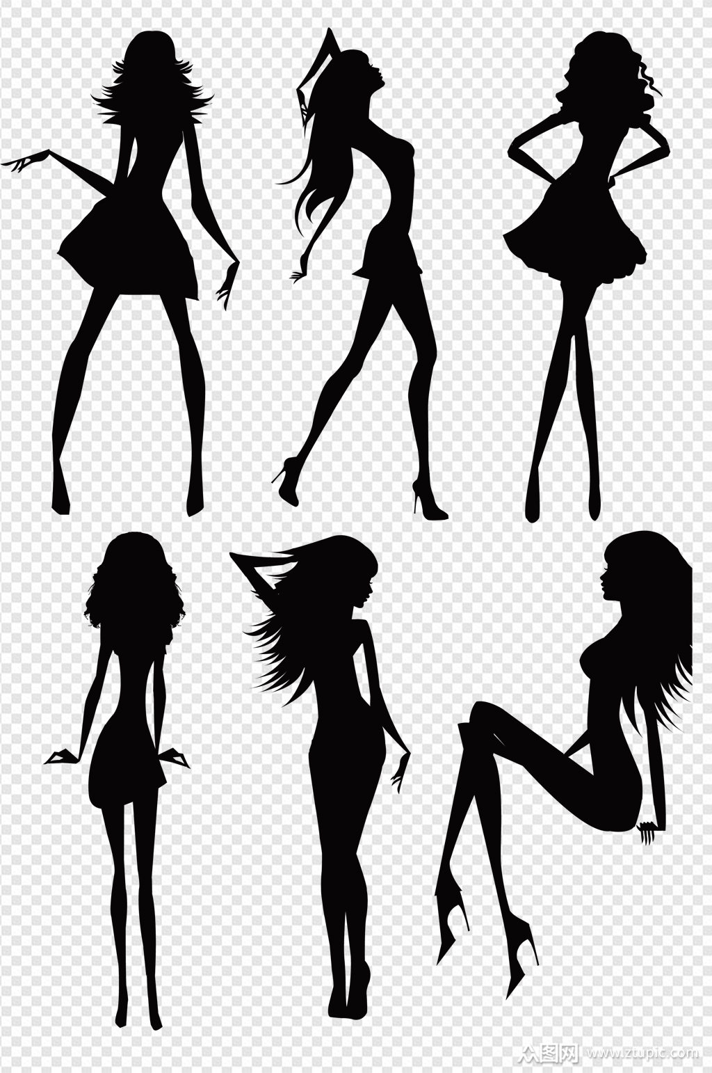 模特美体女人剪影素材