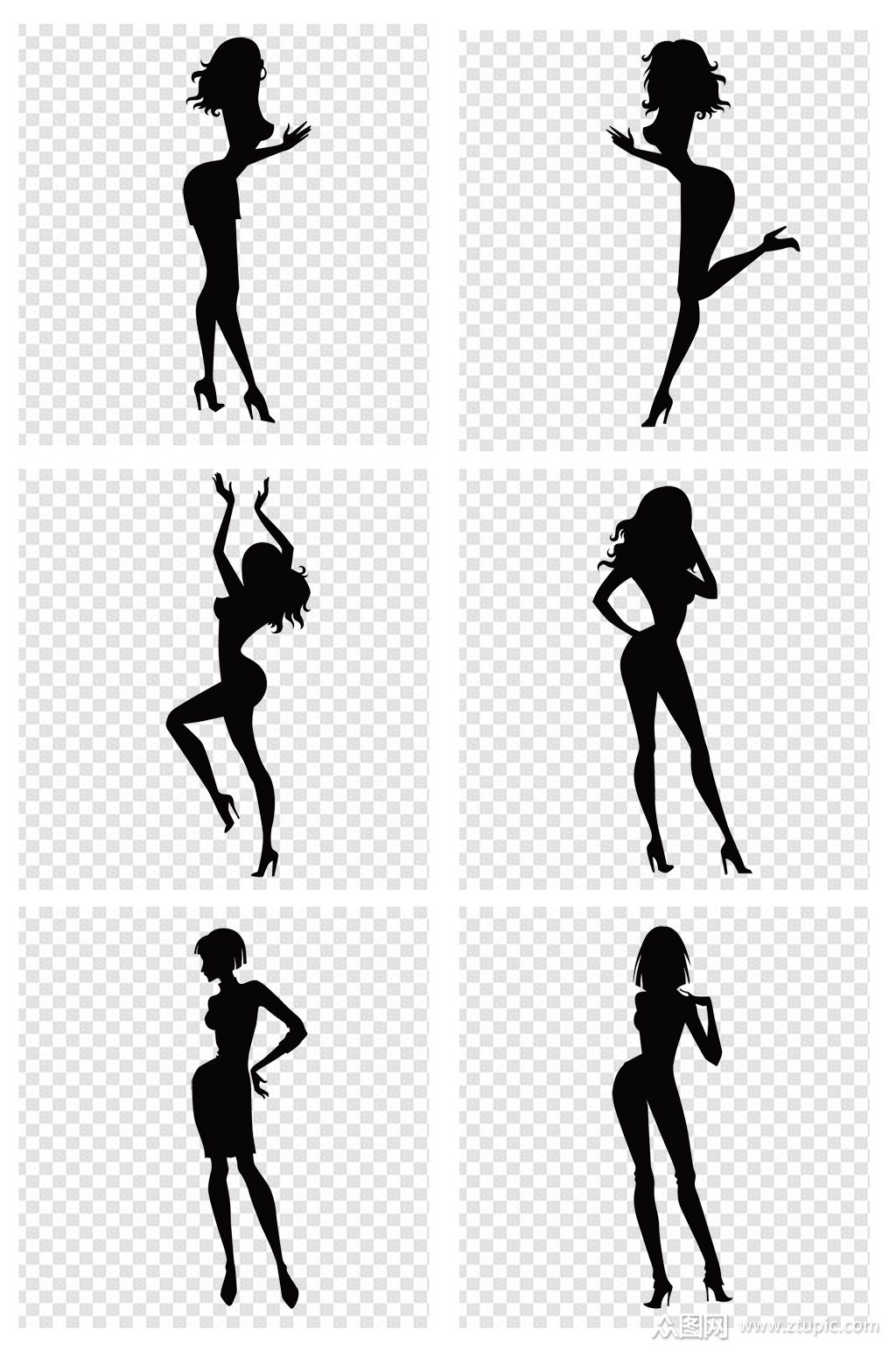 模特美女女人剪影素材