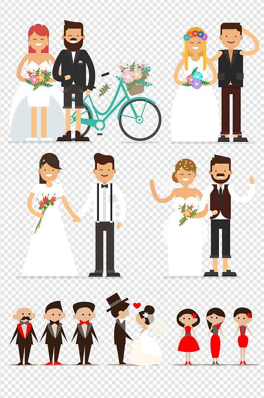 新郎新娘伴娘伴郎