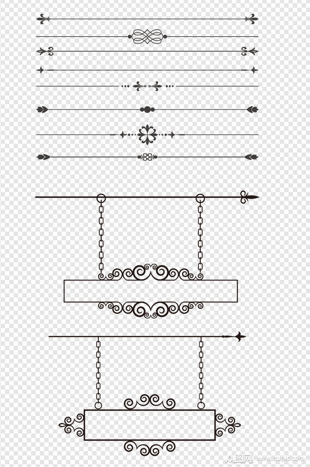 欧式花纹分割线花边