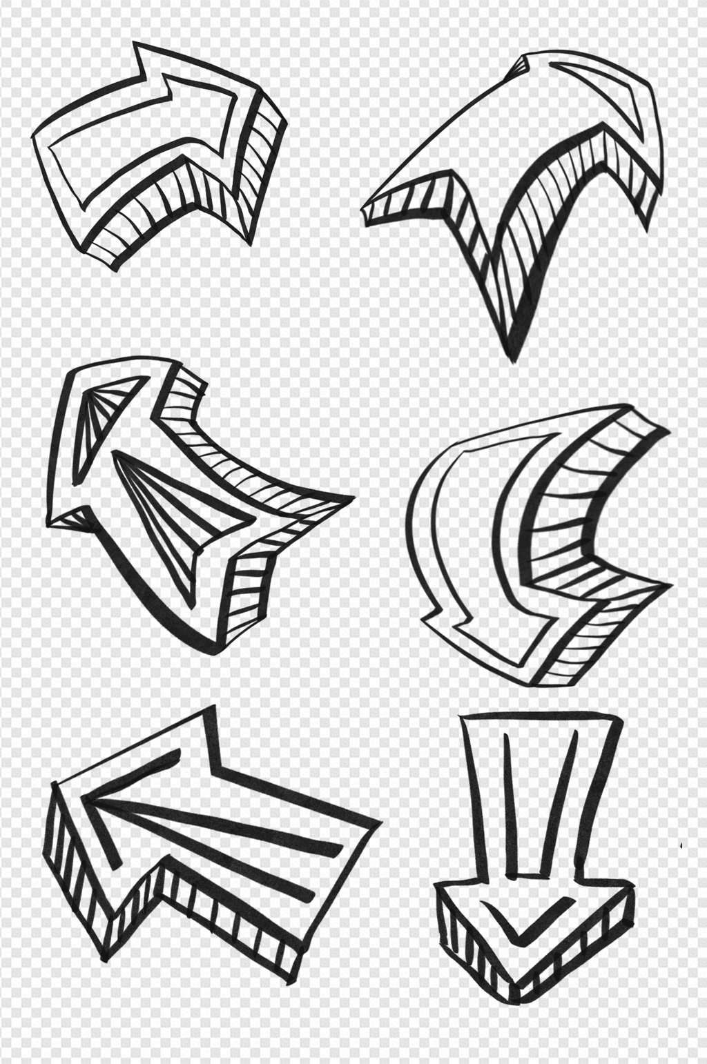 白色背景上的箭头设计