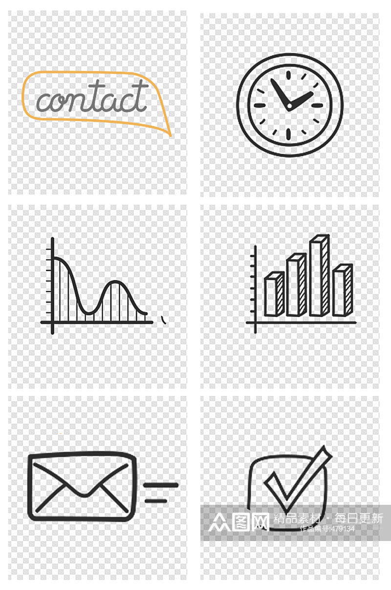 手绘涂鸦商业信息图元素素材
