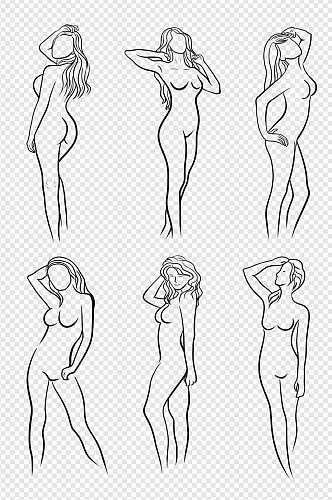 裸体女人摆姿势人体