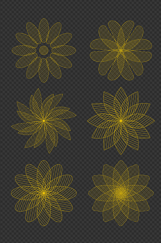 金色花纹纹理线条花朵装饰