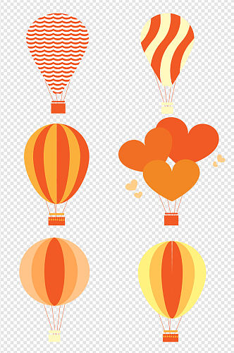 热气球扁平风装饰元素