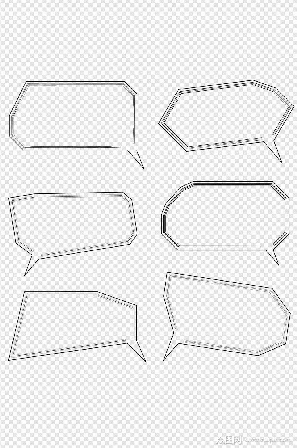 对话框黑白几何线条对话框