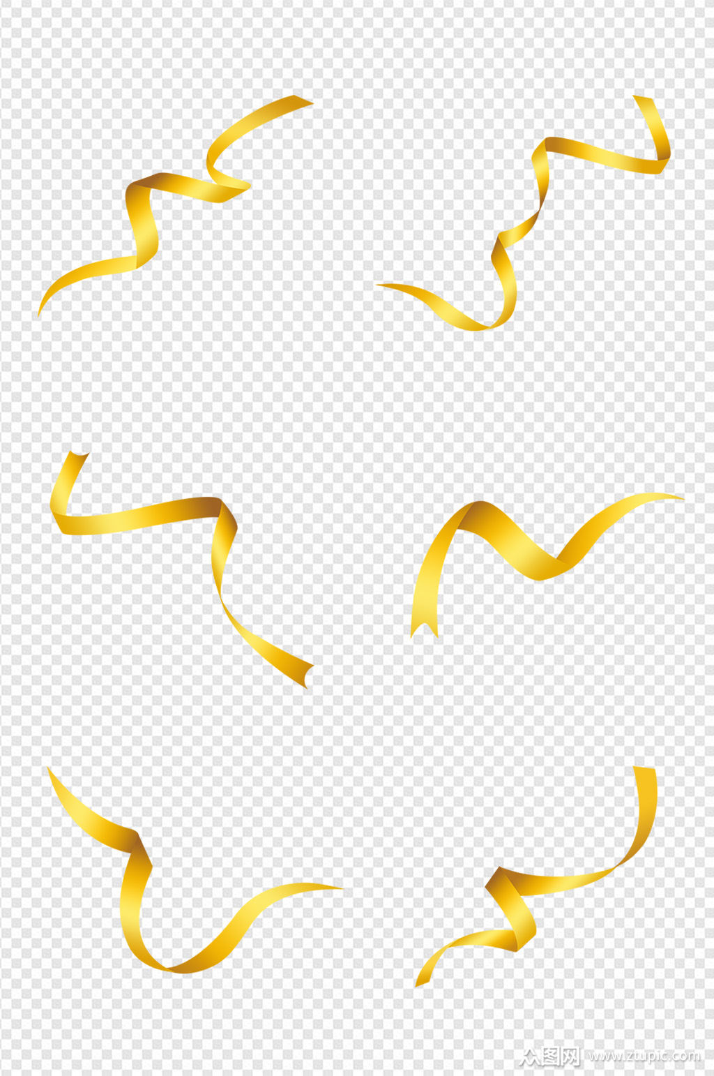 金色丝带节日庆祝图案素材