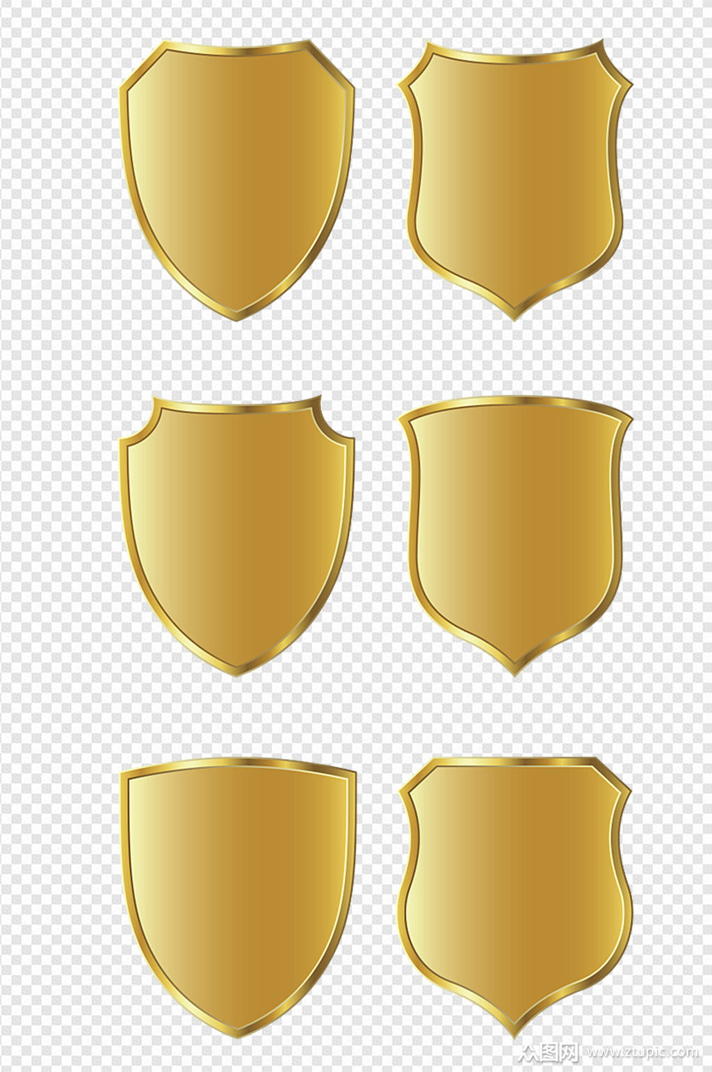 金色金属质感盾牌素材