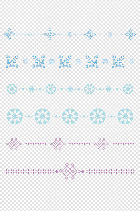 小清新冰雪雪花分割线插画