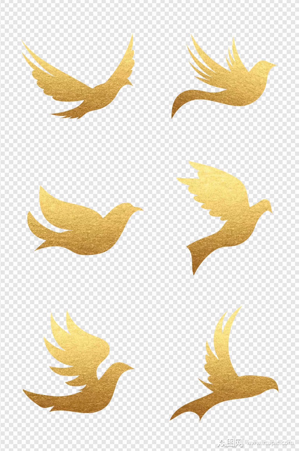 金色烫金风和平鸽元素