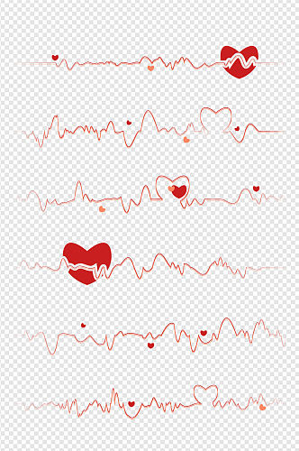 心动曲率心电图红色桃心分割线