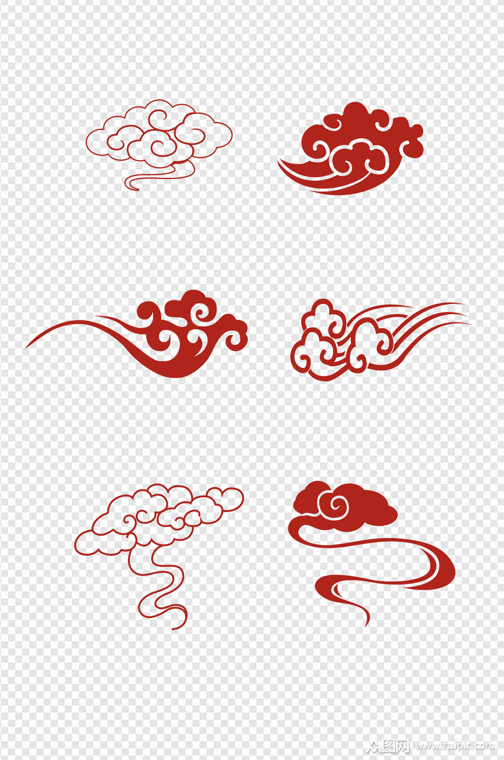 中国风古典纹饰云纹祥云花纹图案设计