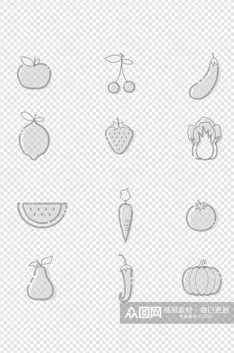 水果蔬菜图标素材素材