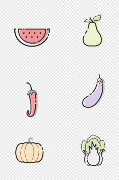 水果蔬菜图标素材