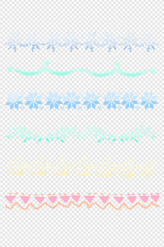 清新条纹边框花纹元素手绘装饰图案背景线条