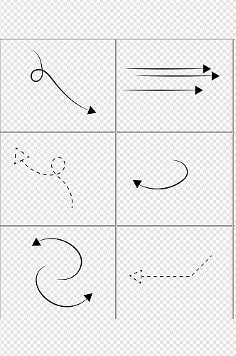 箭头指示箭头黑白图标素材