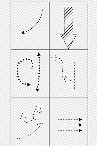 箭头指示箭头黑白图标素材