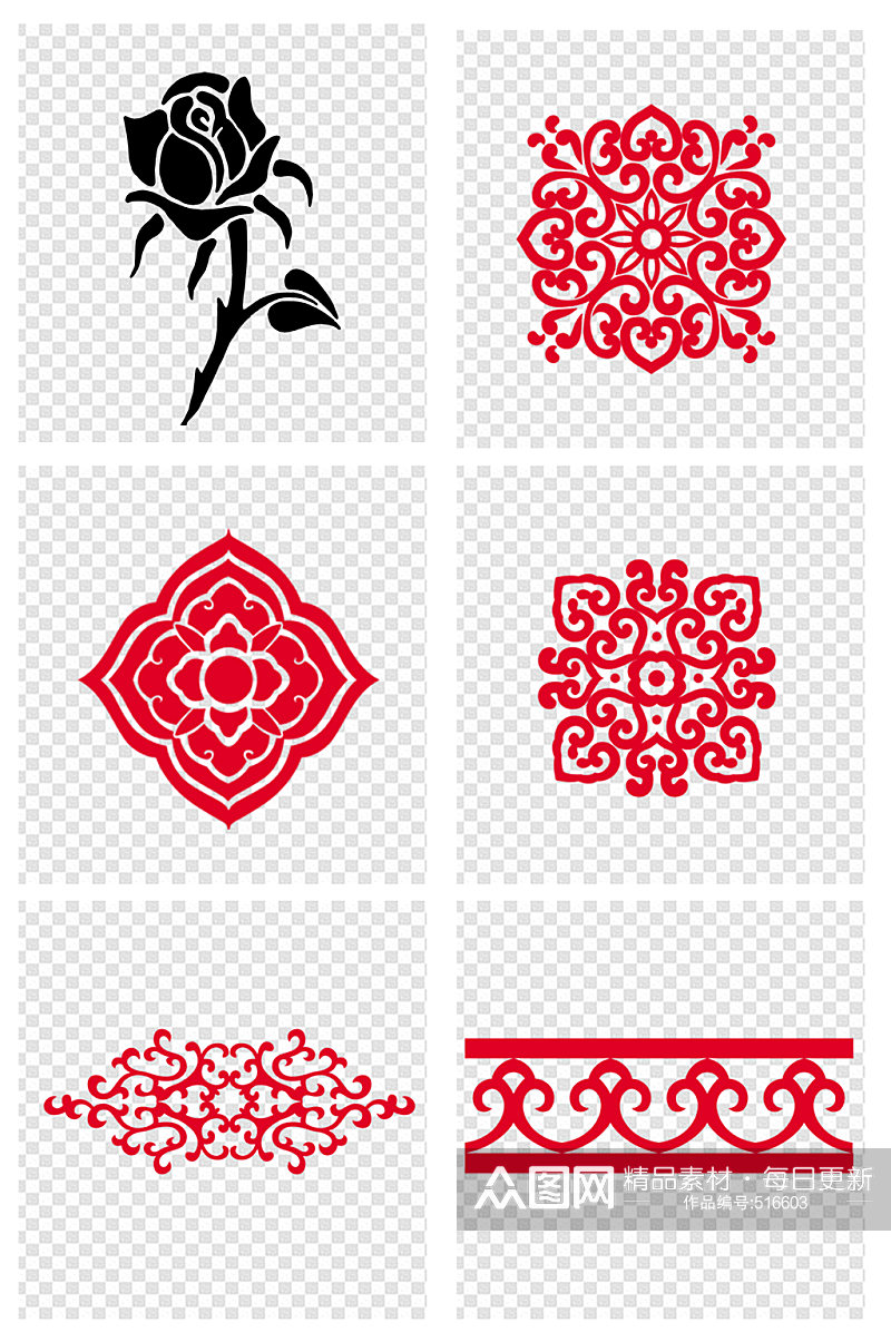 中式古典花纹没怪花边素材