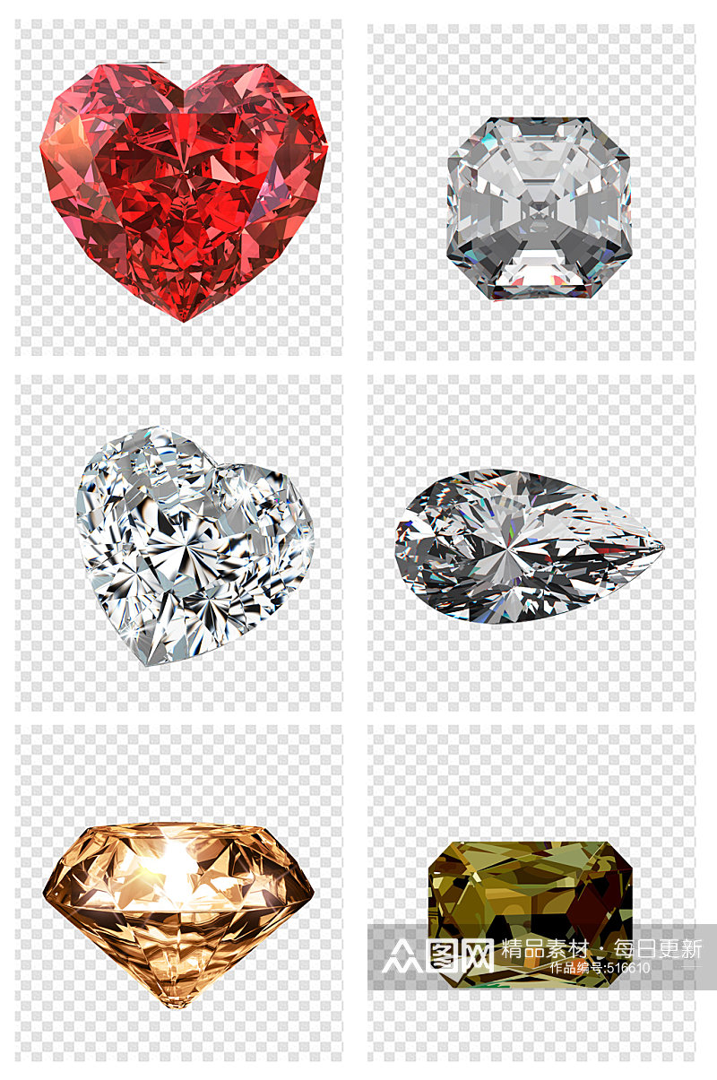 心形钻石珠宝素材素材