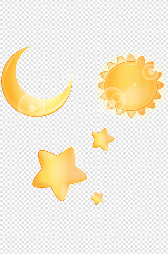 星星月亮太阳素材