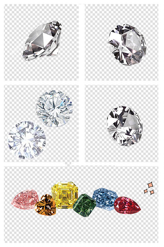 五彩珠宝钻石素材