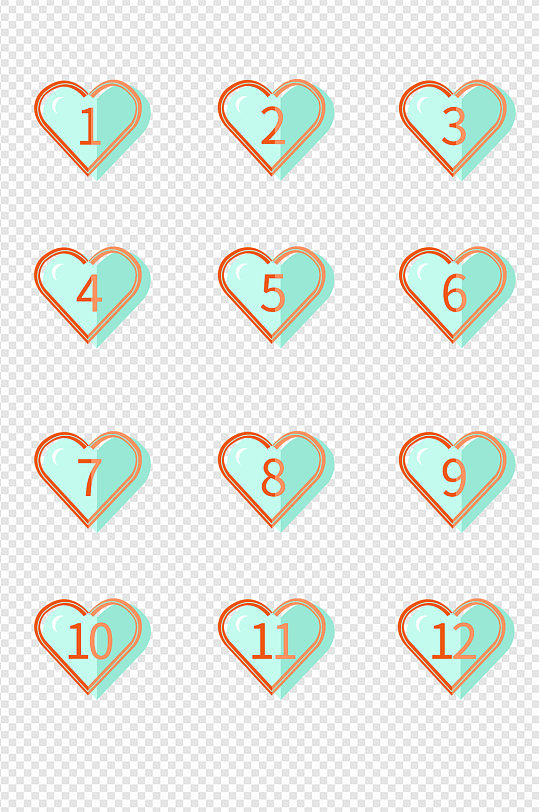 七夕序号分割符情人节元素粉绿边框