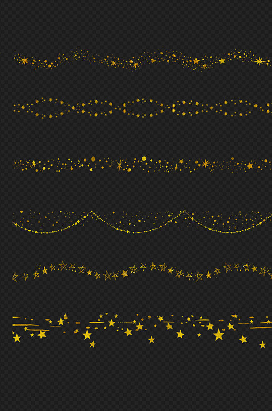 金色星星条纹装饰图案星辰边框