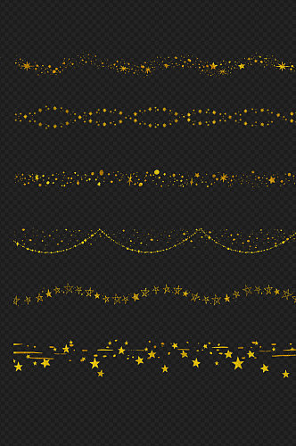 金色星星条纹装饰图案星辰边框