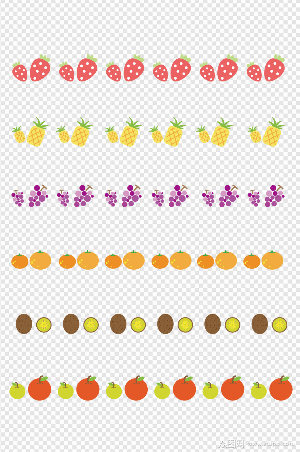 小清新手绘卡通水果装饰分割线手帐花边