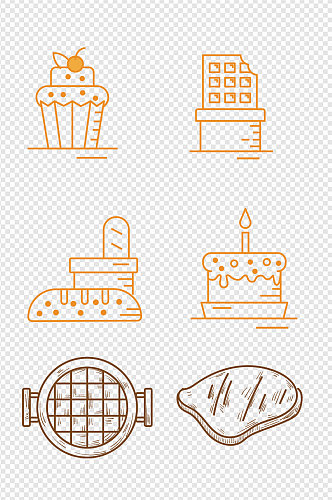 蛋糕面包店装饰图案图标