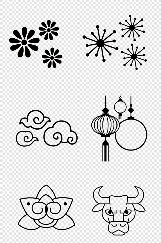 新春元素图形图片 新春元素图形素材下载 众图网