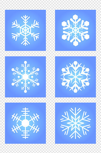 白色蓝色卡通雪花图案素材