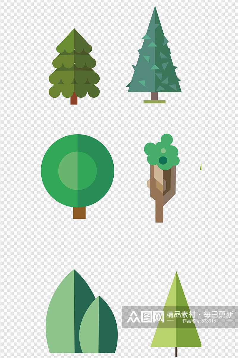树木绿色森林装饰图案素材