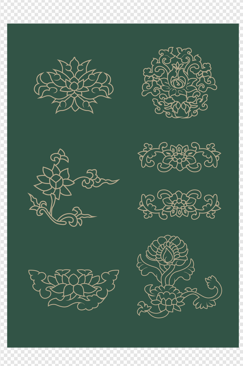 中华传统瓷器花纹素材