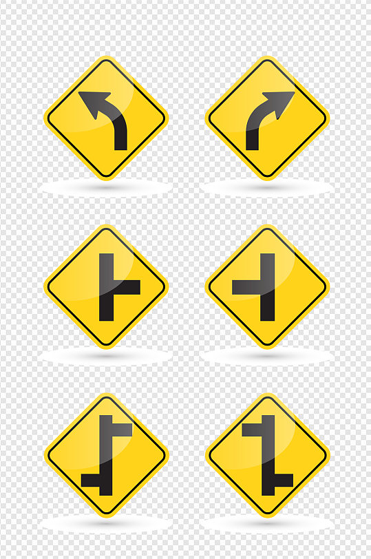 公路路标交通黄色指示牌