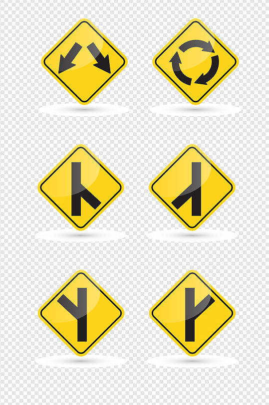 公路交通黄色指示牌