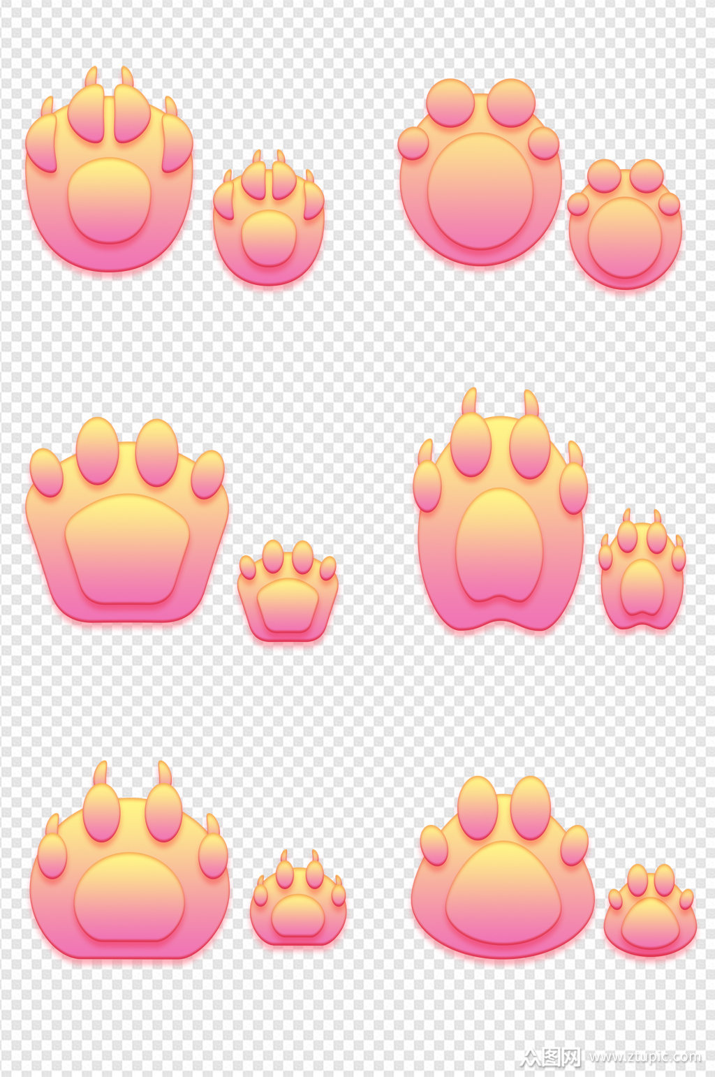 寻找卡通可爱动物足迹