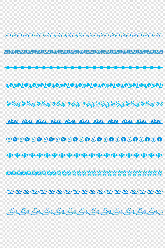 蓝色条纹简约分界线素材