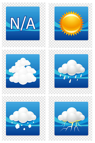 手绘天气预报图标图示