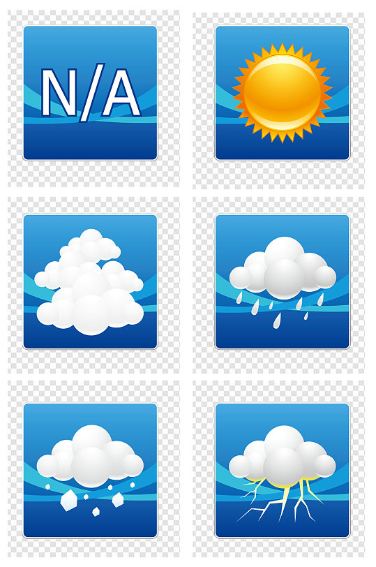 手绘天气预报图标图示