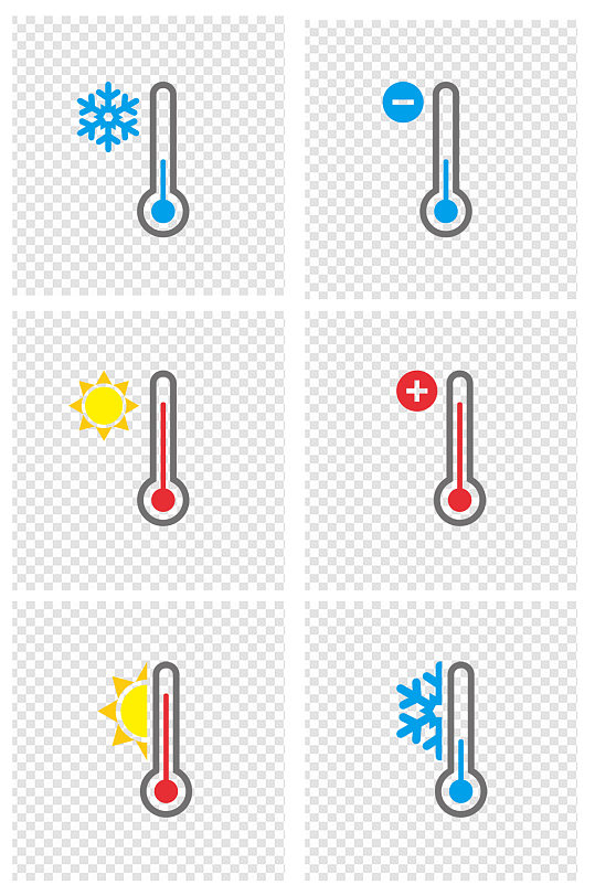 手绘简约温度计天气预报图标