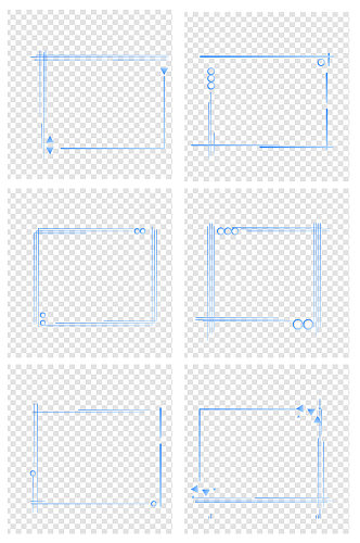 手绘蓝色边框素材