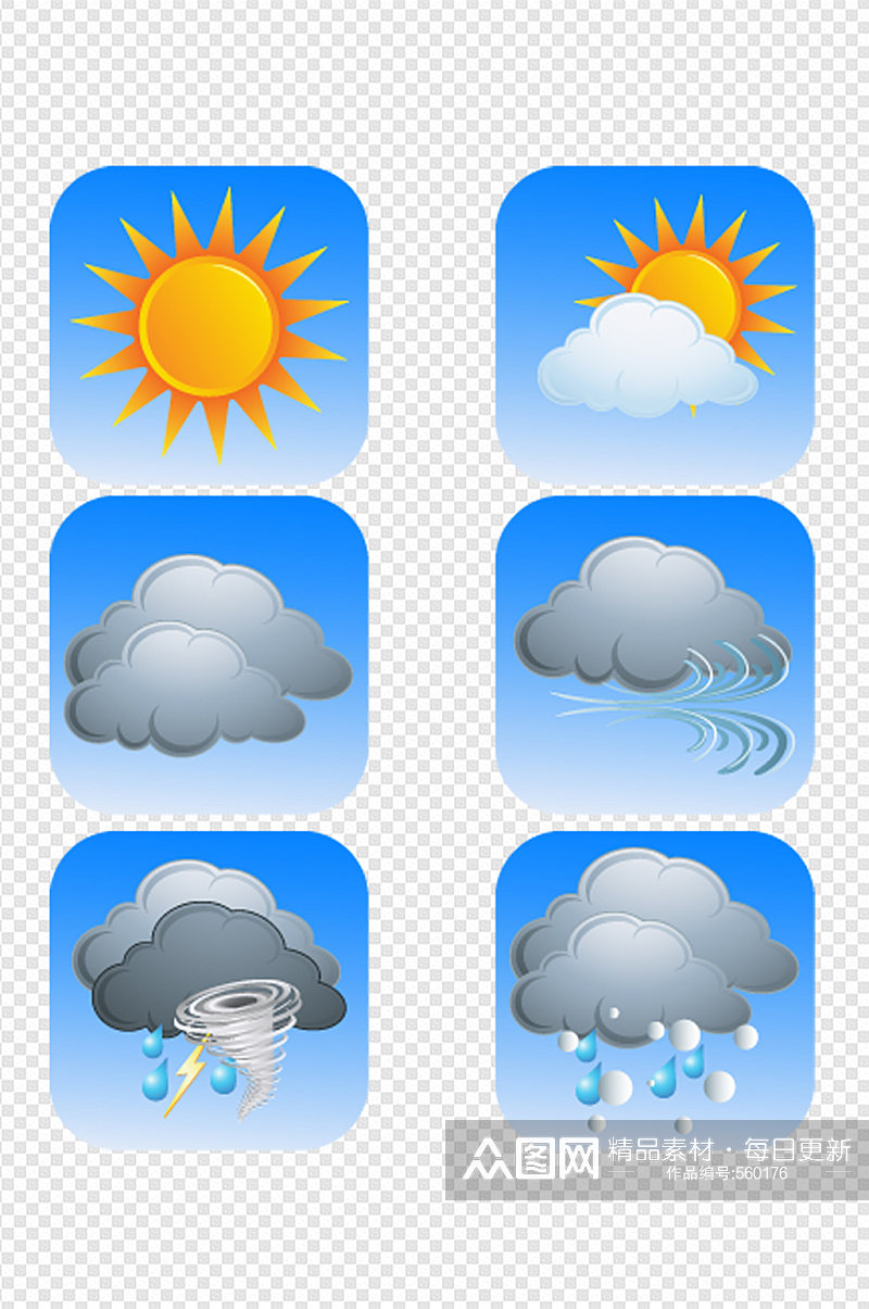 天气预报手绘素材素材